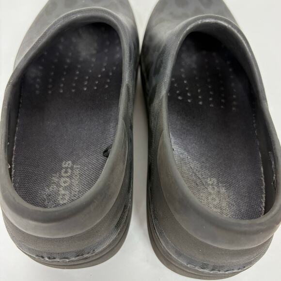 Crocs At Work Neria Pro II Slip Resistant Rubber Clogs Black Leopard Print 7 - Picture 13 of 15